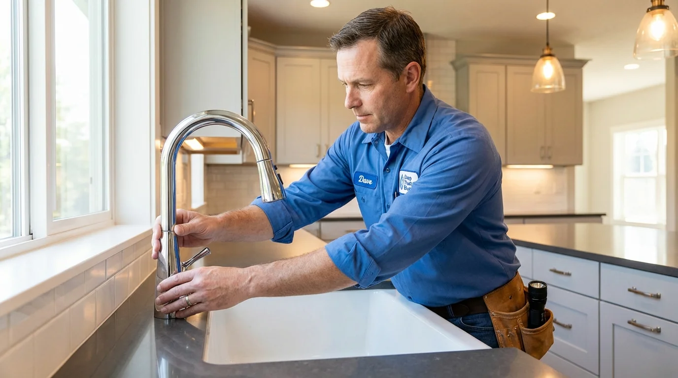Kitchen faucet installation by Johns Plumbing LLC in Redway