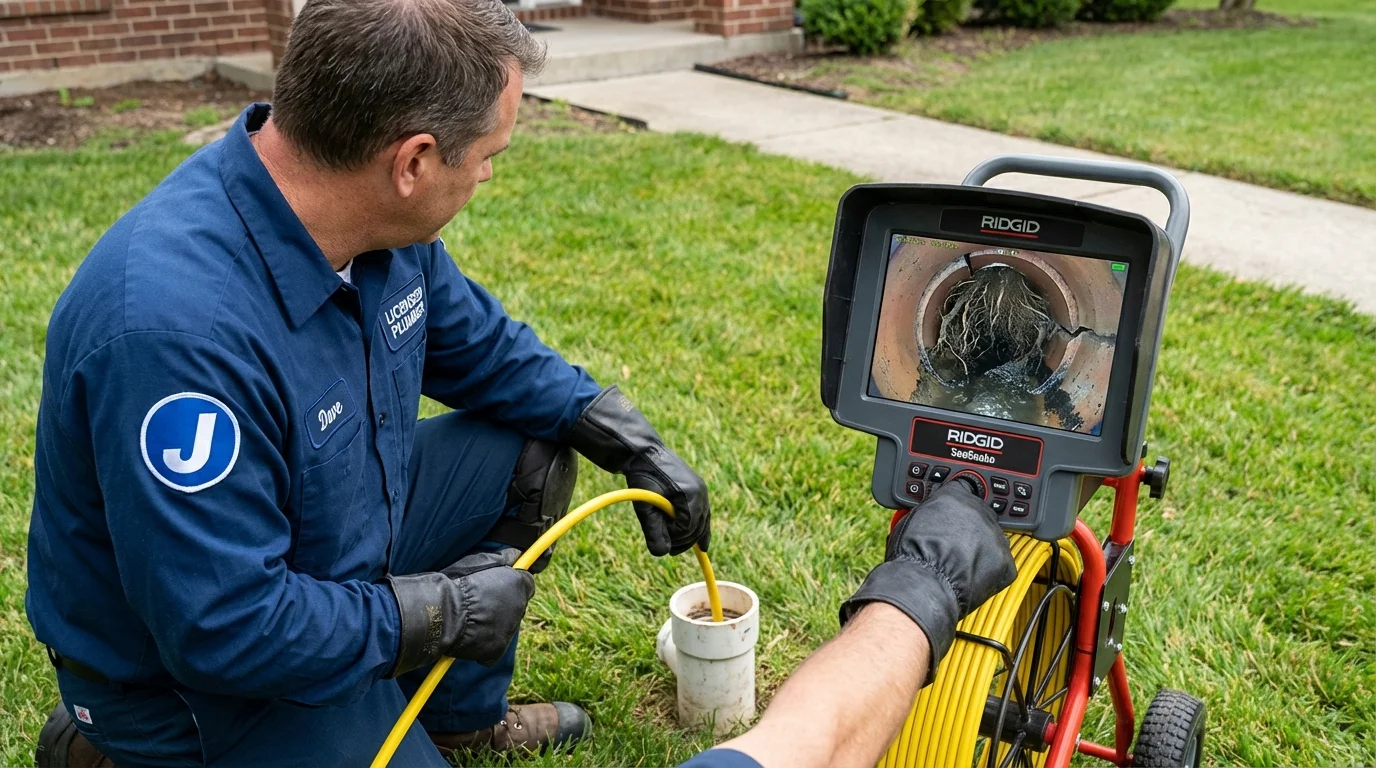 Sewer camera inspection being performed by Johns Plumbing LLC in Redway